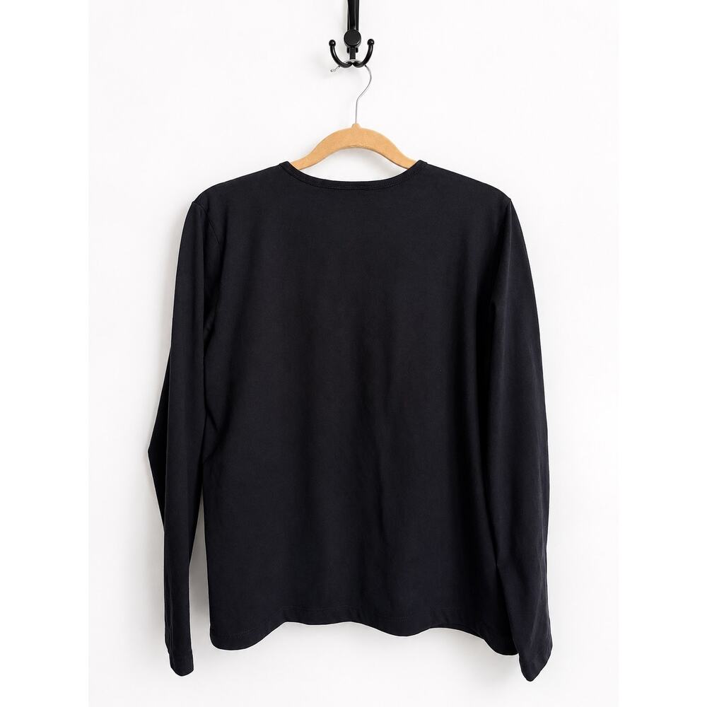 Lands’ End Black Long Sleeve Crew Neck Cotton Tee Shirt Women’s L 14-16 - Picture 2 of 9